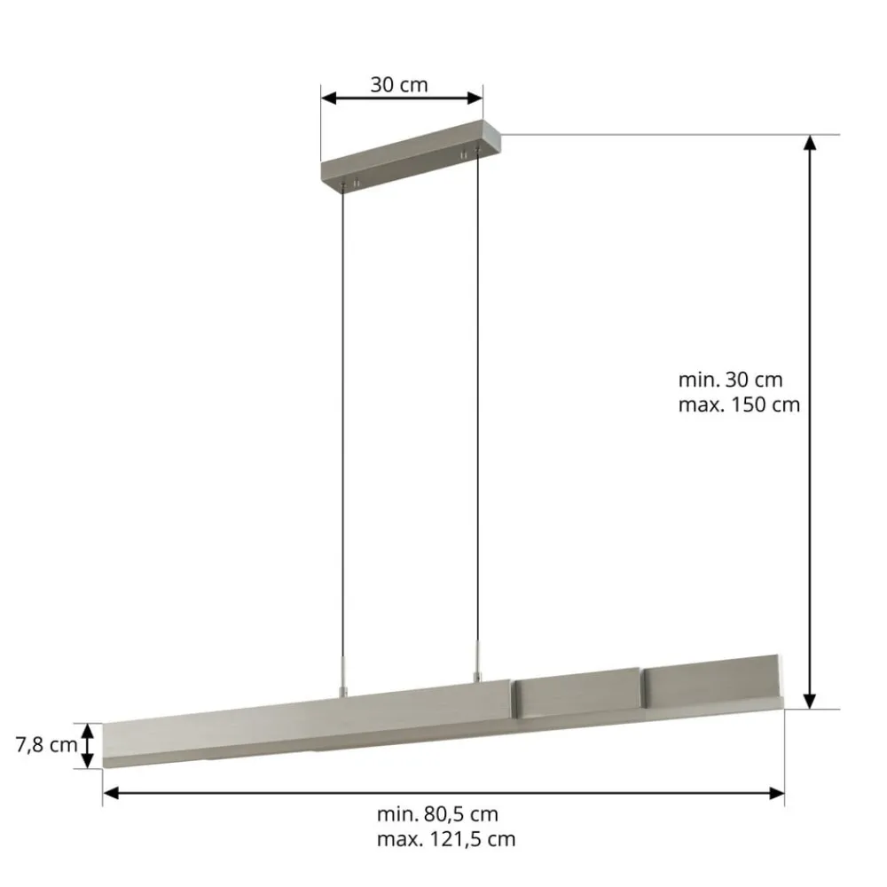 Pendellamper ^ Lucande LED-hængelampe Torven, aluminium, CCT, udtrækkelig
