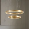 Lucande Pendellamper|Pendellamper > LED-hængelampe Yonam, Ø 60 cm, 2 lyskilder, guld, CCT