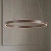 Lucande Pendellamper|Pendellamper > LED-hængelampe Yonam, Ø 80 cm, 1 lyskilde, brun, CCT