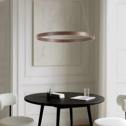 Lucande Pendellamper|Pendellamper > LED-hængelampe Yonam, Ø 80 cm, 1 lyskilde, brun, CCT
