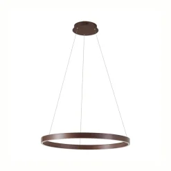 Lucande Pendellamper|Pendellamper > LED-hængelampe Yonam, Ø 80 cm, 1 lyskilde, brun, CCT