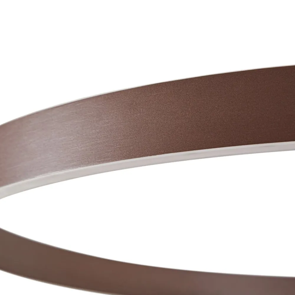 Lucande Pendellamper|Pendellamper > LED-hængelampe Yonam, Ø 80 cm, 1 lyskilde, brun, CCT