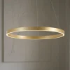 Lucande Pendellamper|Pendellamper > LED-hængelampe Yonam, Ø 80 cm, 1 lyskilde, guld, CCT