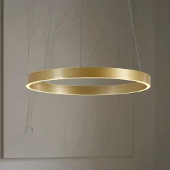 Lucande Pendellamper|Pendellamper > LED-hængelampe Yonam, Ø 60 cm, 1 lyskilde, guld, CCT