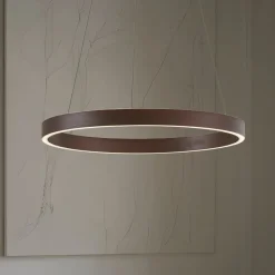 Pendellamper|Pendellamper ^ Lucande LED-hængelampe Yonam, Ø 60 cm, 1 lyskilde, brun, CCT