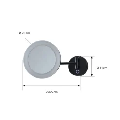 Lucande Møbel Og Interiør > LED kosmetikspejl Fyria, sort, stål, CCT