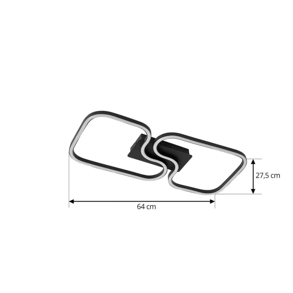 Lucande Loftlamper > LED-loftlampe Amiya, 64 cm, sort, aluminium
