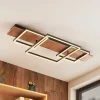 Lucande Arbejdsrum/Kontor|Loftlamper > LED-loftlampe Chariska, 95 cm, sort, træ, CCT