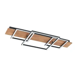 Lucande Arbejdsrum/Kontor|Loftlamper > LED-loftlampe Chariska, 95 cm, sort, træ, CCT