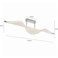 Lucande Loftlamper > LED-loftlampe Edano, 122 cm, hvid, tekstil, dæmpbar