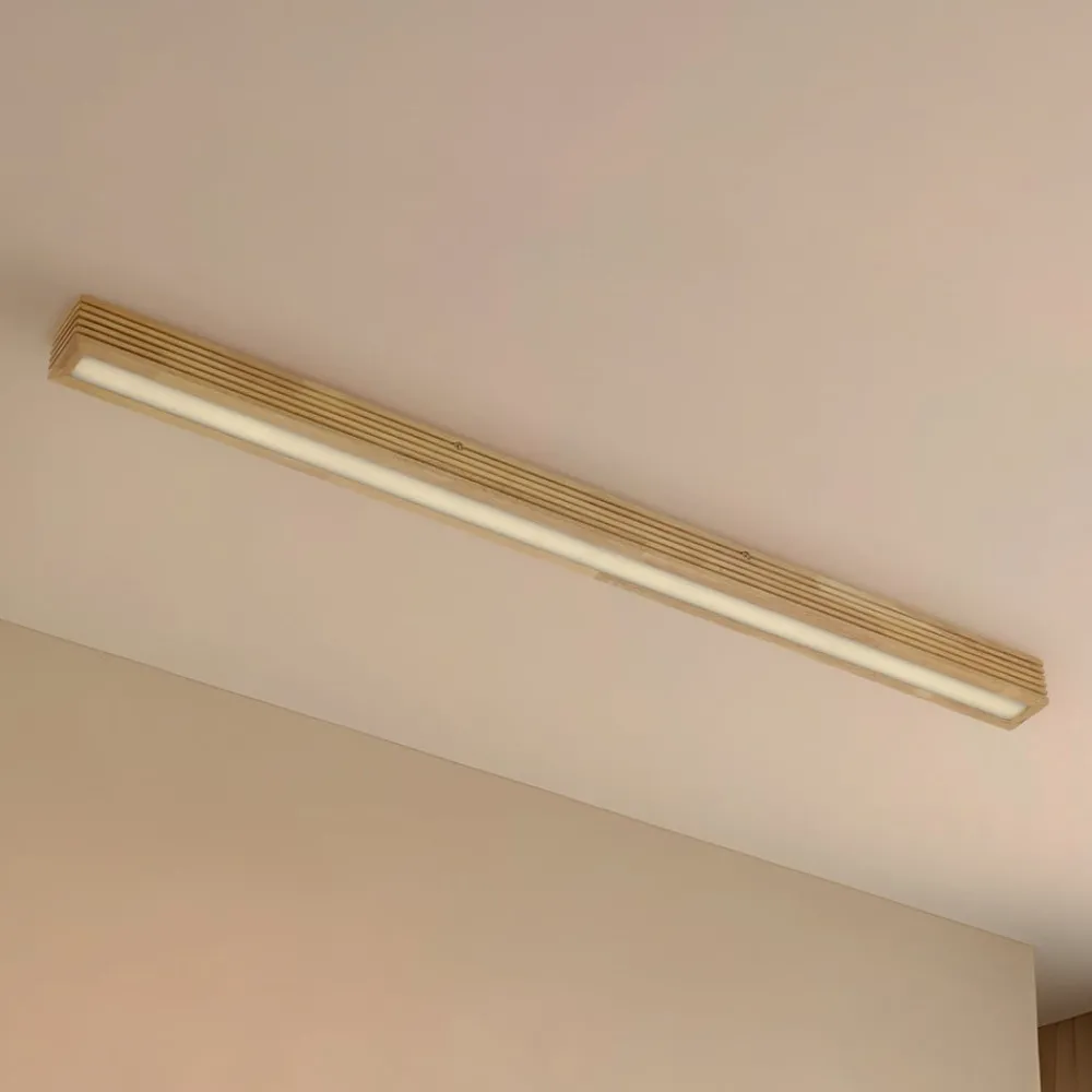 Lucande Gang|Loftlamper > LED-loftlampe Emara, lys træ, eg, dæmpbar