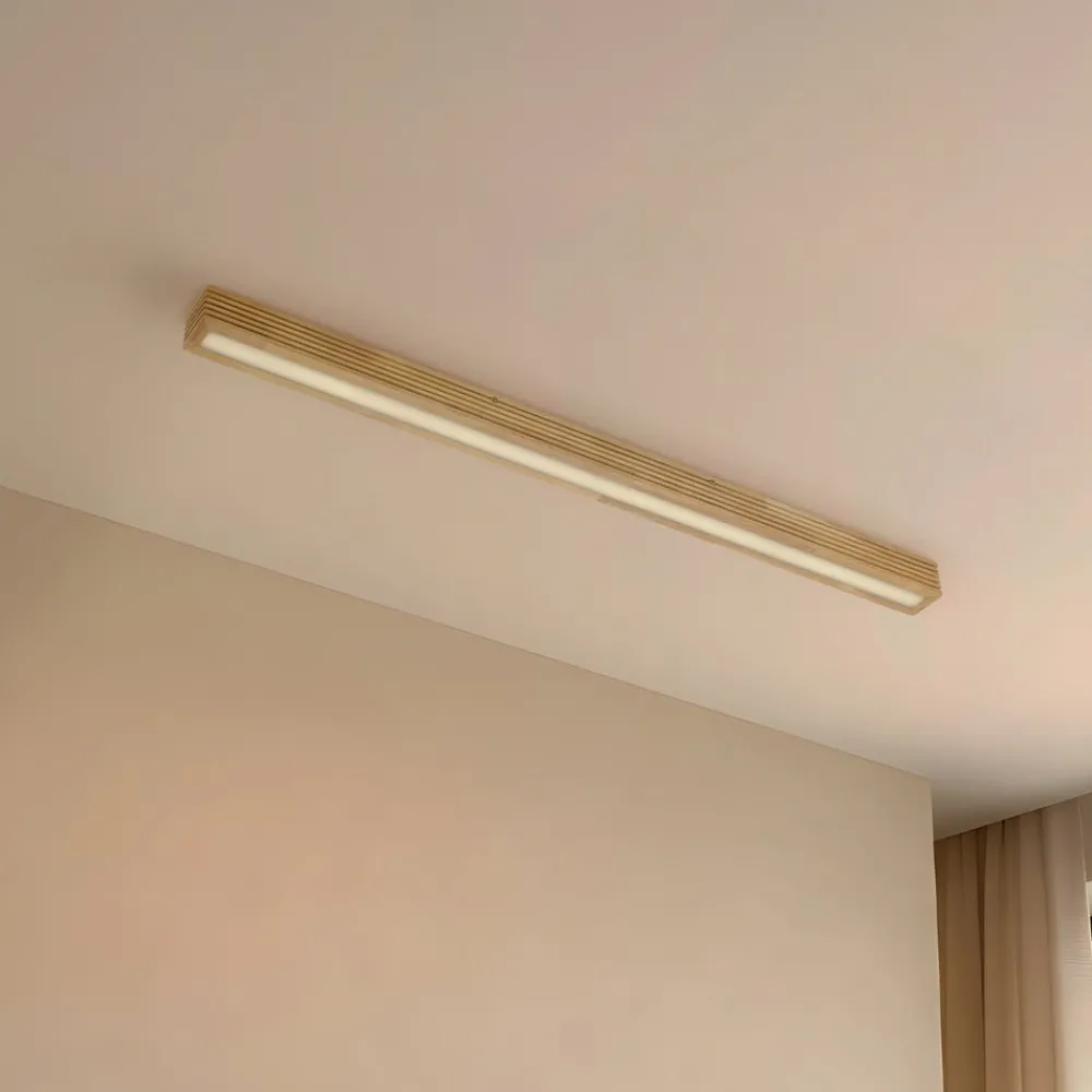 Lucande Gang|Loftlamper > LED-loftlampe Emara, lys træ, eg, dæmpbar