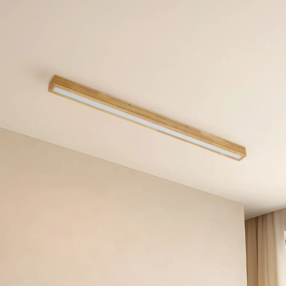 Lucande Gang|Loftlamper > LED-loftlampe Emara, lys træ, eg, dæmpbar