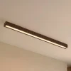 Gang|Loftlamper ^ Lucande LED-loftlampe Emara, mørkt træ, eg, dæmpbar
