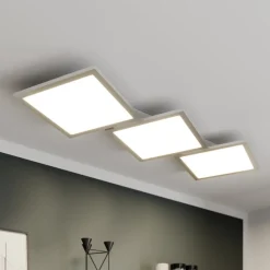 Lucande Loftlamper|Loftlamper > LED-loftlampe Ilira, 3 lyskilder, sølv, CCT, dæmpbar