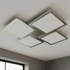 Lucande Arbejdsrum/Kontor|Loftlamper > LED-loftlampe Ilira, 4 lyskilder, sølv, CCT, dæmpbar