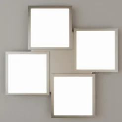 Lucande Arbejdsrum/Kontor|Loftlamper > LED-loftlampe Ilira, 4 lyskilder, sølv, CCT, dæmpbar