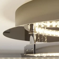 Gang|Loftlamper ^ Lucande LED-loftlampe Keely, kromfarvet, krystal, 45 cm