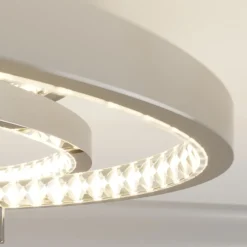 Gang|Loftlamper ^ Lucande LED-loftlampe Keely, kromfarvet, krystal, 45 cm