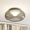 Lucande Loftlamper > LED-loftlampe Mijo, Ø 43 cm, røggrå, glas