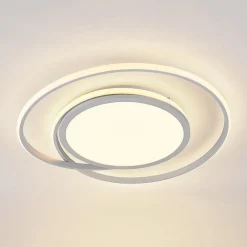 Lucande Loftlamper|Loftlamper > LED-loftlampe Noud, 65 cm, sølv, metal, CCT