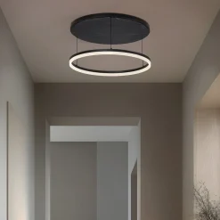 Loftlamper|Loftlamper ^ Lucande LED-loftlampe Orven, sort/marmor, Ø 50 cm, dæmpbar.