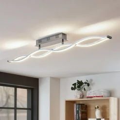 Lucande Loftlamper|Loftlamper > LED-loftlampe Roan, 115 cm, krom, stål