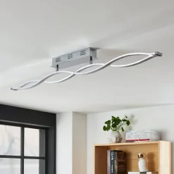 Lucande Loftlamper|Loftlamper > LED-loftlampe Roan, 115 cm, krom, stål