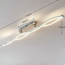 Lucande Loftlamper|Loftlamper > LED-loftlampe Roan, 115 cm, krom, stål