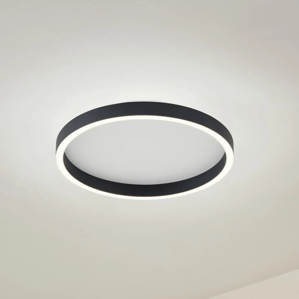 Lucande Loftlamper|Loftlamper > LED-loftlampe Rotundo, Ø 40 cm, sort, dæmpbar