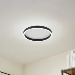 Lucande Loftlamper|Loftlamper > LED-loftlampe Rotundo, Ø 40 cm, sort, dæmpbar