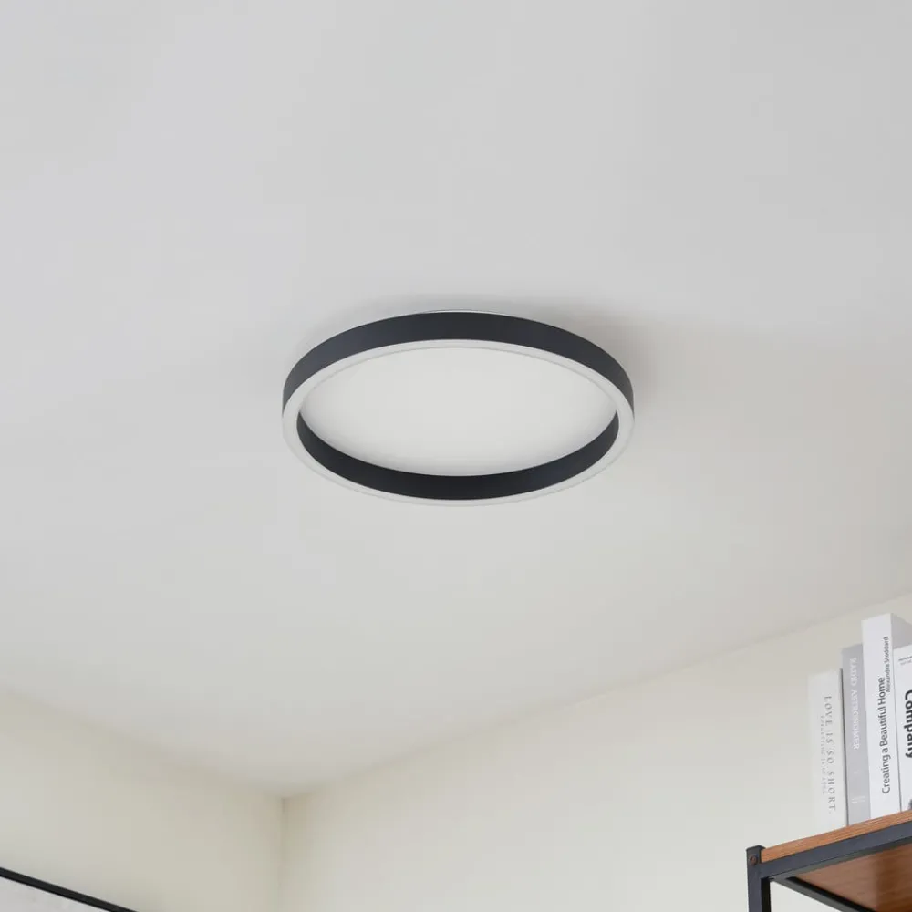 Lucande Loftlamper|Loftlamper > LED-loftlampe Rotundo, Ø 40 cm, sort, dæmpbar