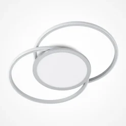 Loftlamper|Loftlamper ^ Lucande LED-loftlampe Senne, 63 cm, sølv, aluminium