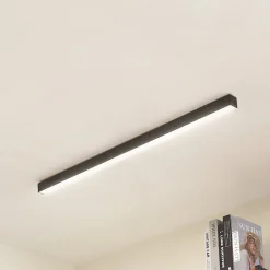Lucande Gang|Loftlamper > LED-loftlampe Teniona, 101 cm, sort, aluminium