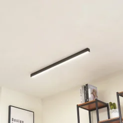 Lucande Gang|Loftlamper > LED-loftlampe Teniona, 101 cm, sort, aluminium