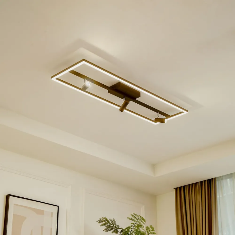 Lucande Loftlamper|Loftlamper > LED-loftlampe Yvor, 99,5 cm, sort, drejelig