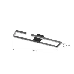 Lucande Gang|Loftlamper > LED-loftlampe Yvor, 100 cm, sort, aluminium