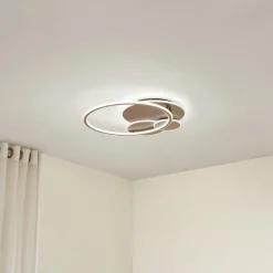 Lucande Gang|Loftlamper > LED-loftslampe Circulo, kaffebrun, CCT, dæmpbar