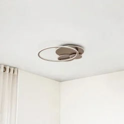 Lucande Gang|Loftlamper > LED-loftslampe Circulo, kaffebrun, CCT, dæmpbar