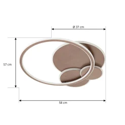 Lucande Gang|Loftlamper > LED-loftslampe Circulo, kaffebrun, CCT, dæmpbar