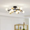 Lucande Gang|Loftlamper > LED-loftslampe Pallo, 9-lys, sort/guld, glas