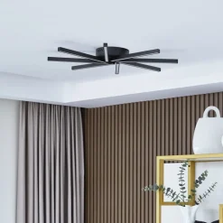 Lucande Loftlamper|Loftlamper > LED-loftslampe Tjado, Ø 70 cm, sort, metal
