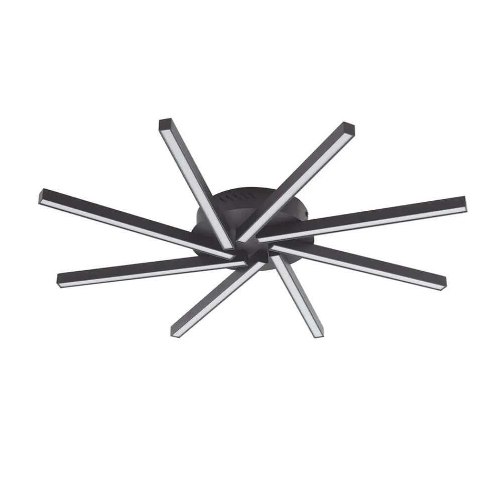 Lucande Loftlamper|Loftlamper > LED-loftslampe Tjado, Ø 70 cm, sort, metal