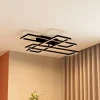 Loftlamper|Loftlamper ^ Lucande LED-loftslampe Tjado, 94 cm lang, sort, metal