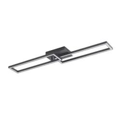 Loftlamper ^ Lucande LED-loftslampe Tjado, 100 cm lang, sort, metal