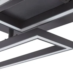 Loftlamper ^ Lucande LED-loftslampe Tjado, 100 cm lang, sort, metal