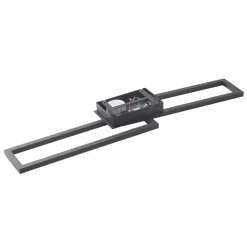 Loftlamper ^ Lucande LED-loftslampe Tjado, 100 cm lang, sort, metal