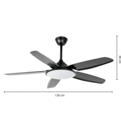 Lucande Loftventilatorer > LED-loftventilator Divian, sort, DC, støjsvag, CCT