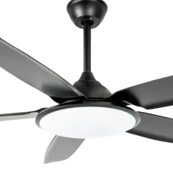 Lucande Loftventilatorer > LED-loftventilator Divian, sort, DC, støjsvag, CCT