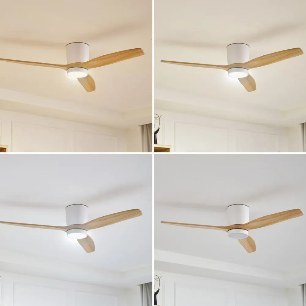 Loftventilatorer ^ Lucande LED-loftventilator Faipari, hvid, DC, støjsvag, 132 cm